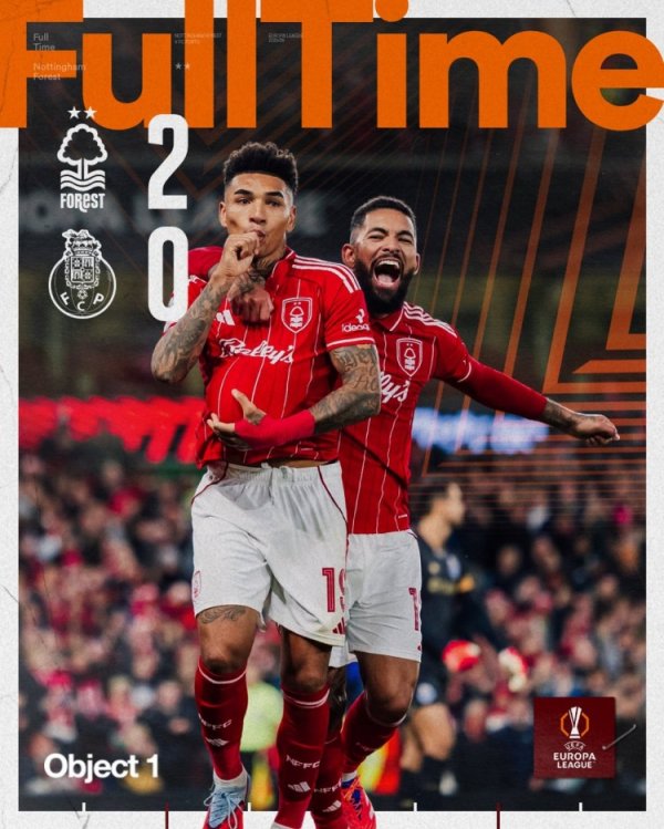 截止10场不堪！诺丁汉丛林2-0波尔图，怀特、伊戈尔-热苏斯点射