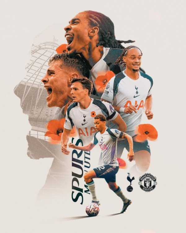 能否扭转主场缺陷？热刺发布对阵曼联海报：西蒙斯、帕利尼亚出镜