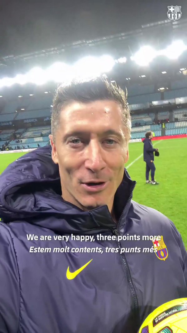 帽子戏法！莱万赛后发表感言：很快乐全取三分，回头见！